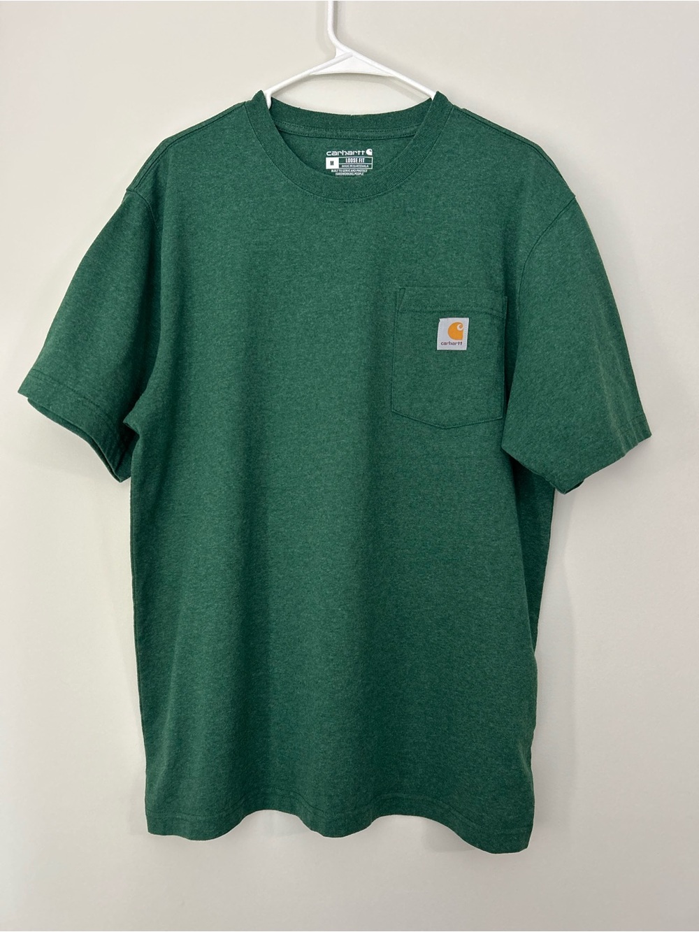 Carhartt Shirt Mens M Medium Green Short Sleeve Loose Fit Pocket Work Casual